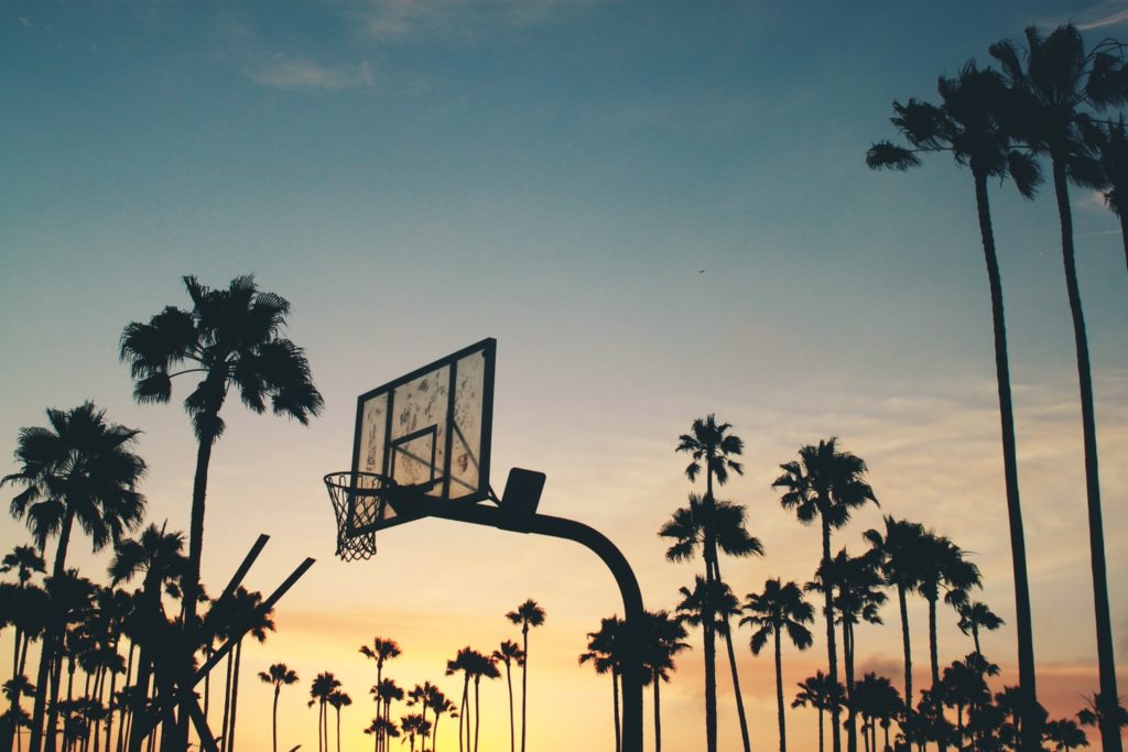 basketball sunset